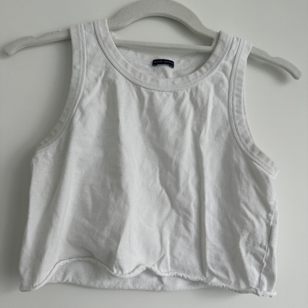 Brandy Melville cropped white tee; one size